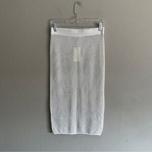 NWT Moon & Madison Silver Mesh Midi Skirt Small